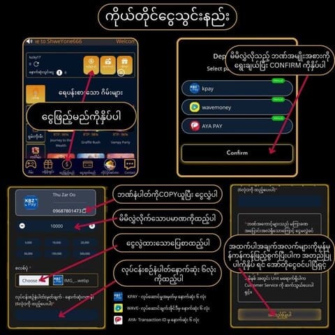 shweyone666 ငွေသွင်းနည်း